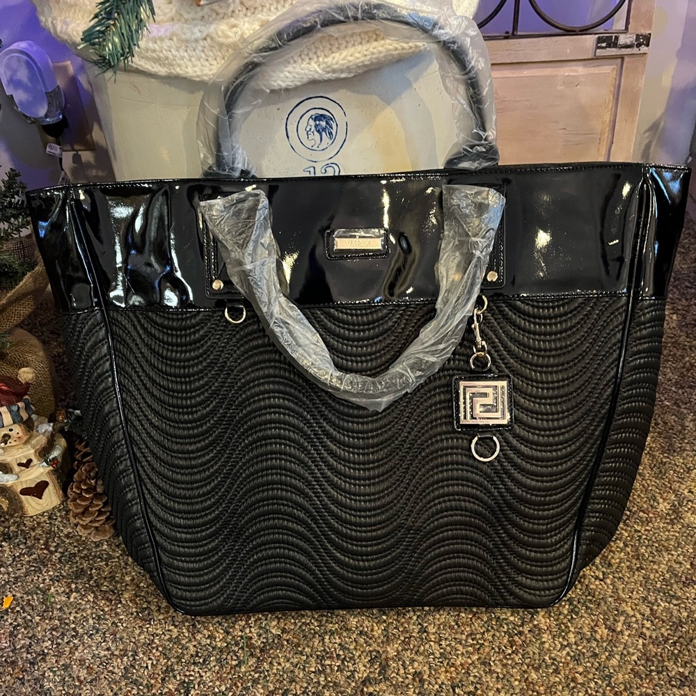 NWT black handbag Varsace Perfume